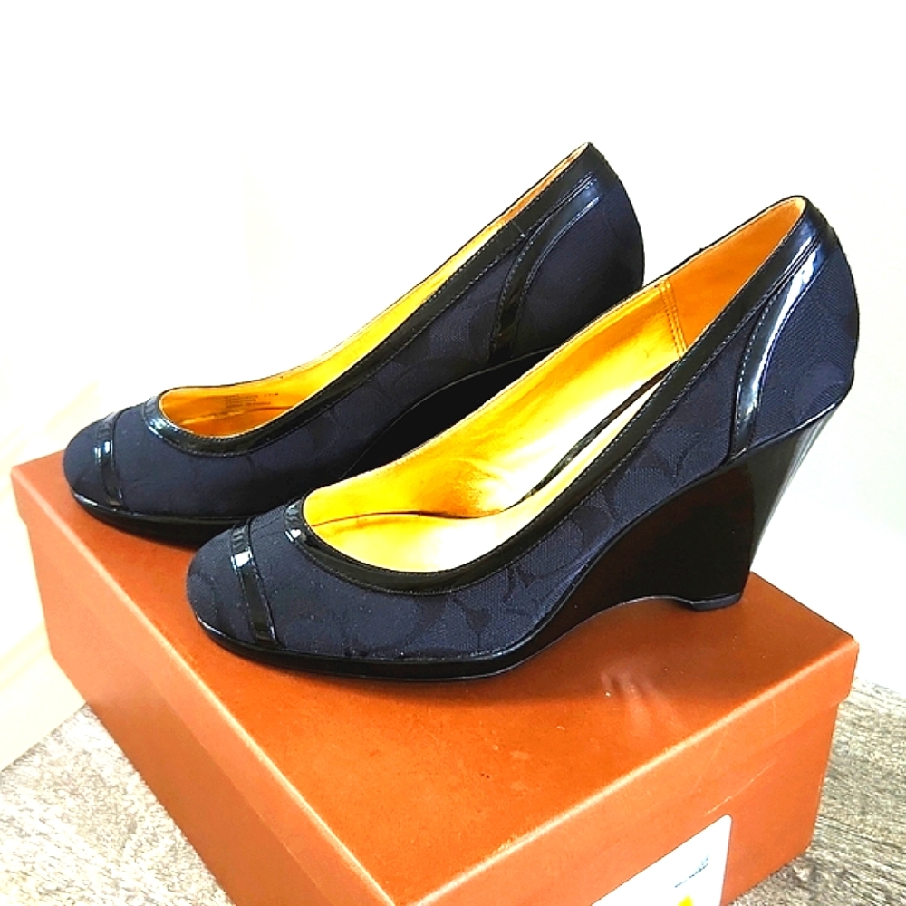 Coach Women’s Hendrick patent wedge heels